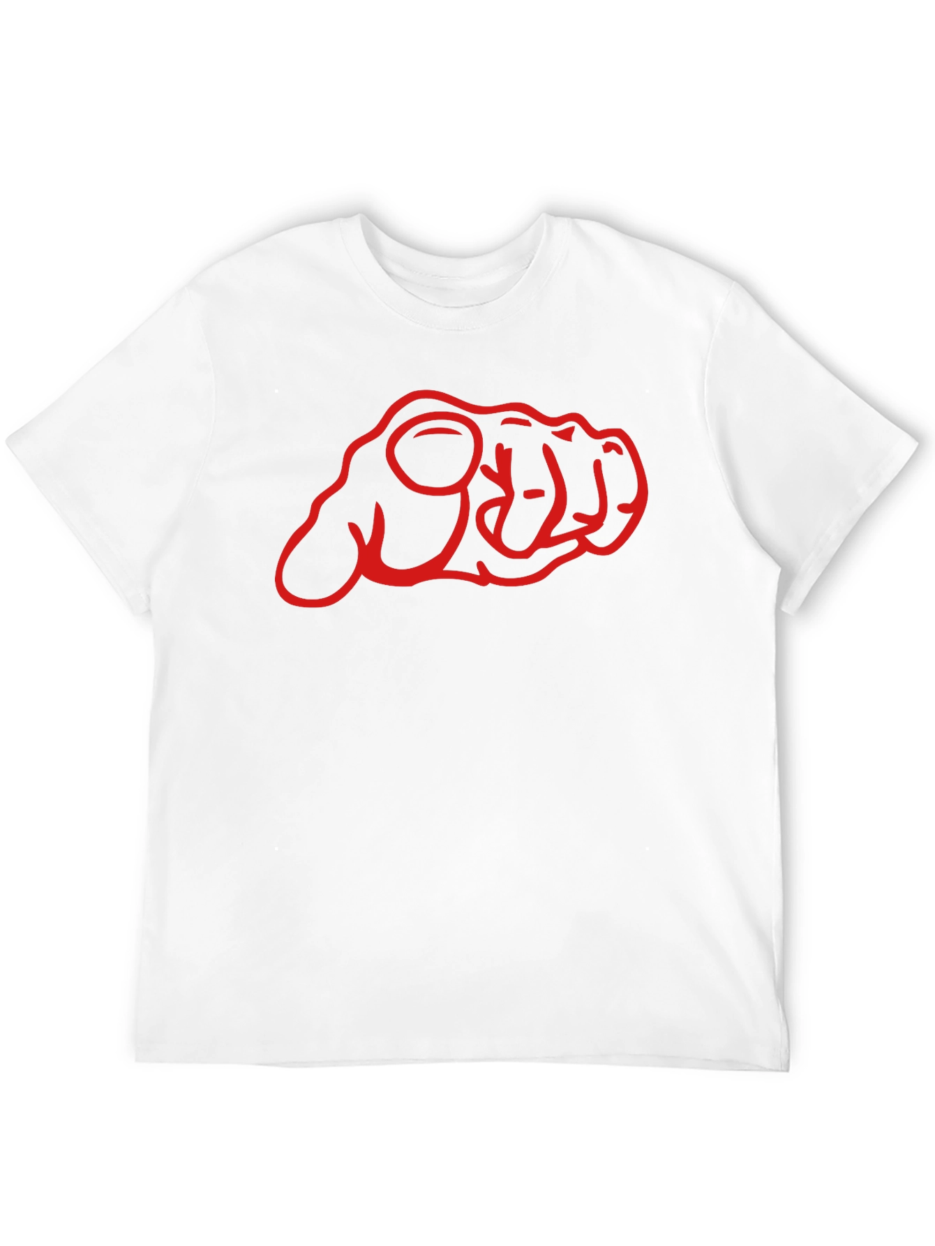 Bold Graphic Black T-Shirt with Pointing Hand