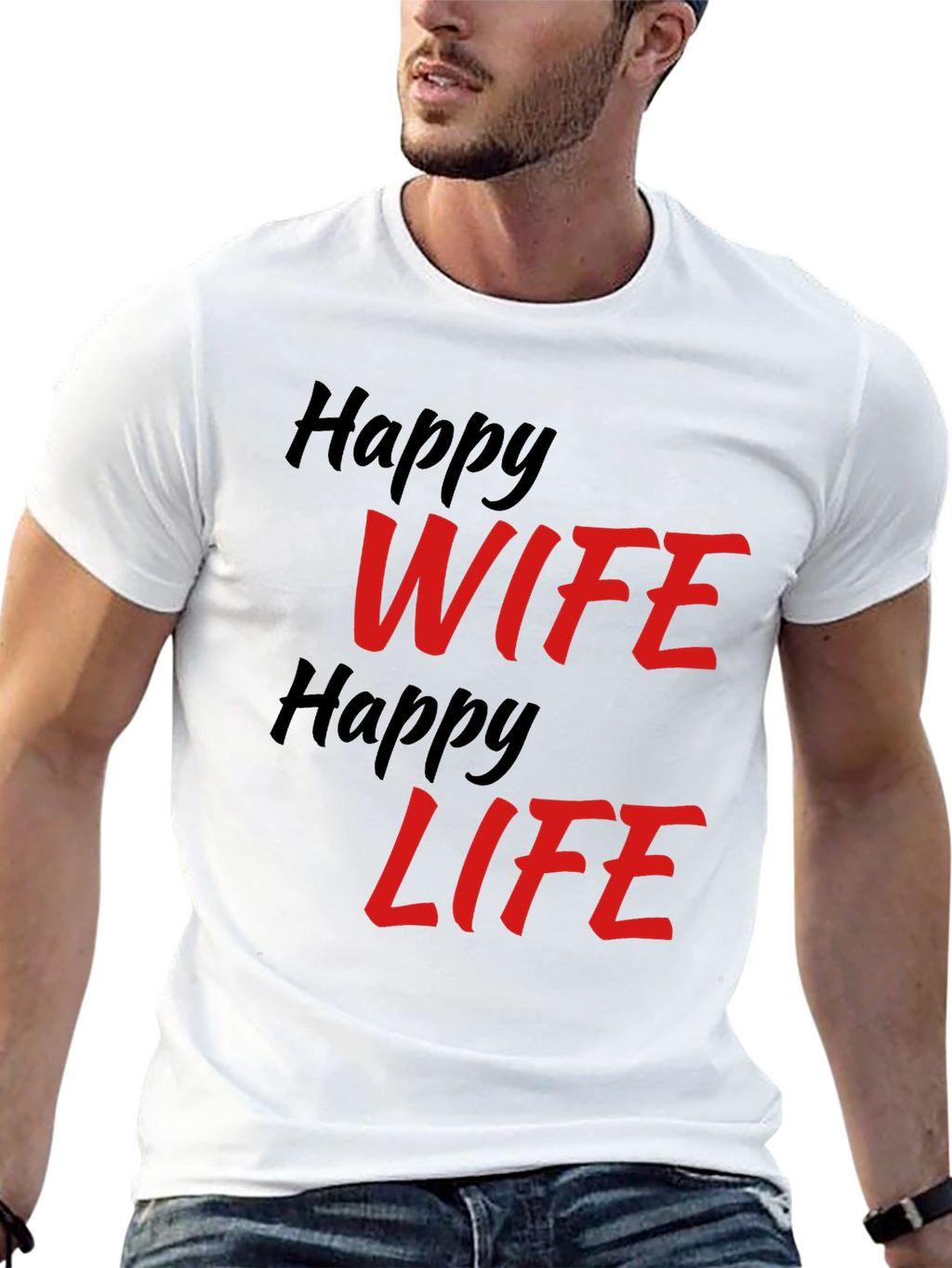 Happy Wife Happy Life Graphic T-Shirt