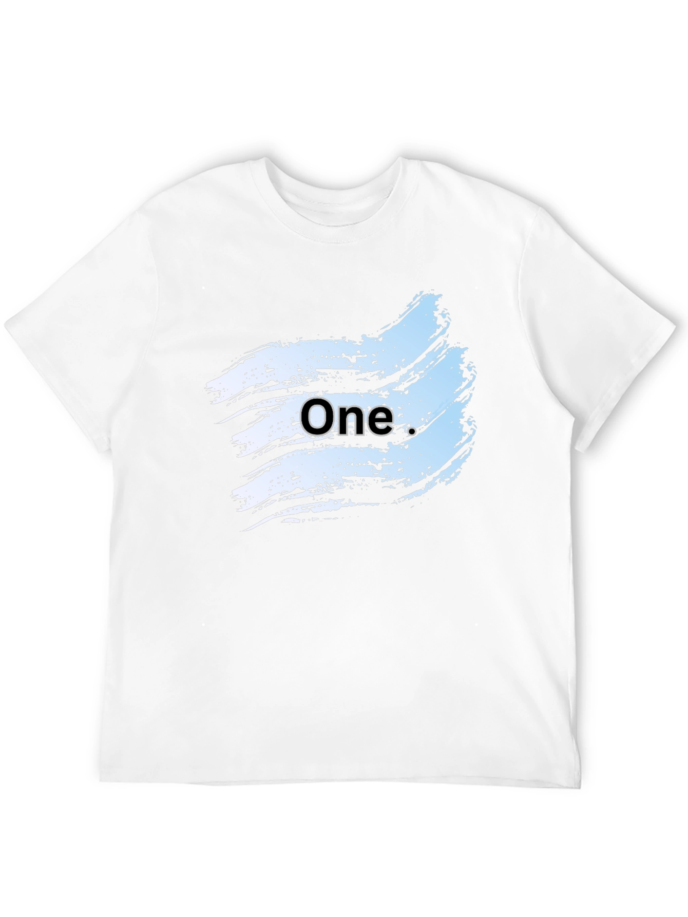 Mens Black Graphic Tee - One Brush Stroke Design