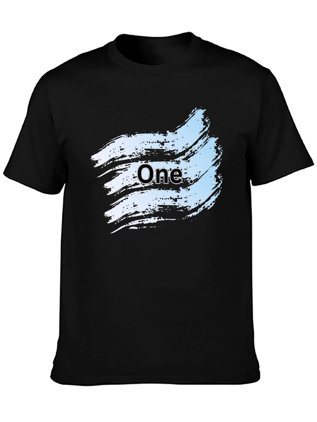 Mens Black Graphic Tee - One Brush Stroke Design