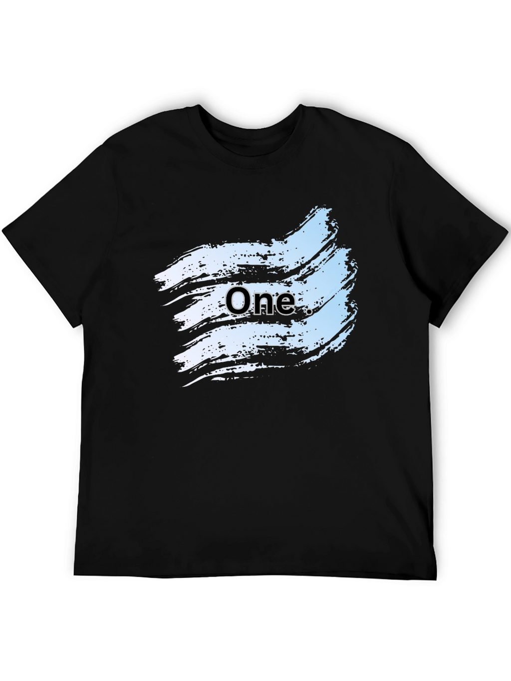 Mens Black Graphic Tee - One Brush Stroke Design