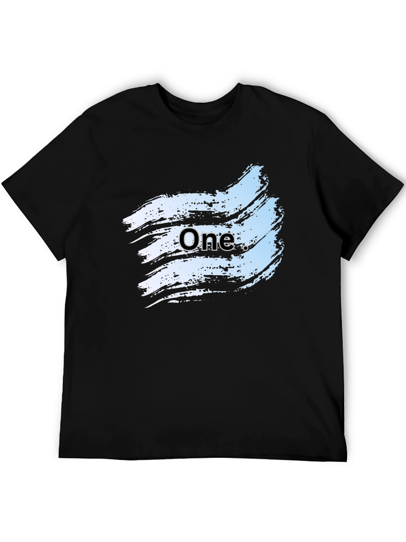 Mens Black Graphic Tee - One Brush Stroke Design