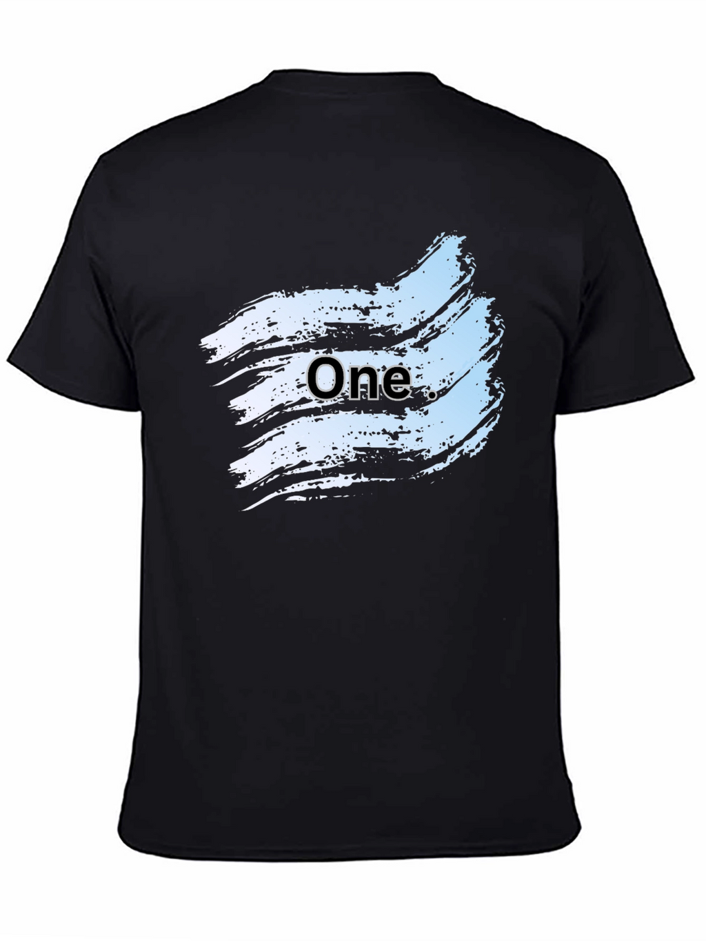 Mens Black Graphic Tee - One Brush Stroke Design