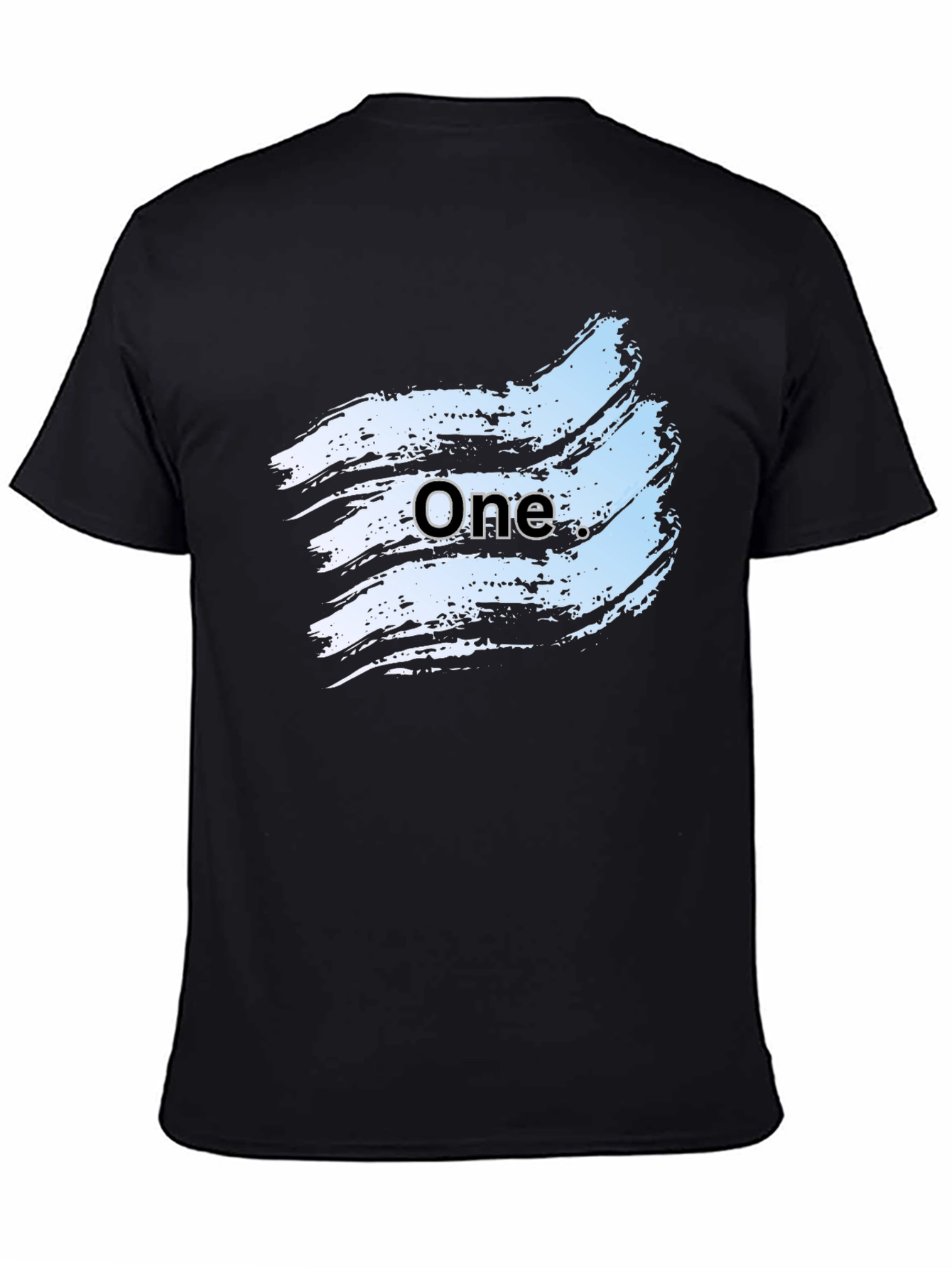 Mens Black Graphic Tee - One Brush Stroke Design