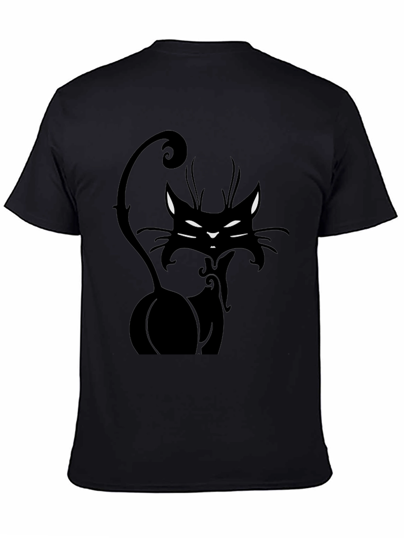 Black Cat Graphic Tee - Stylish Mens T-Shirt