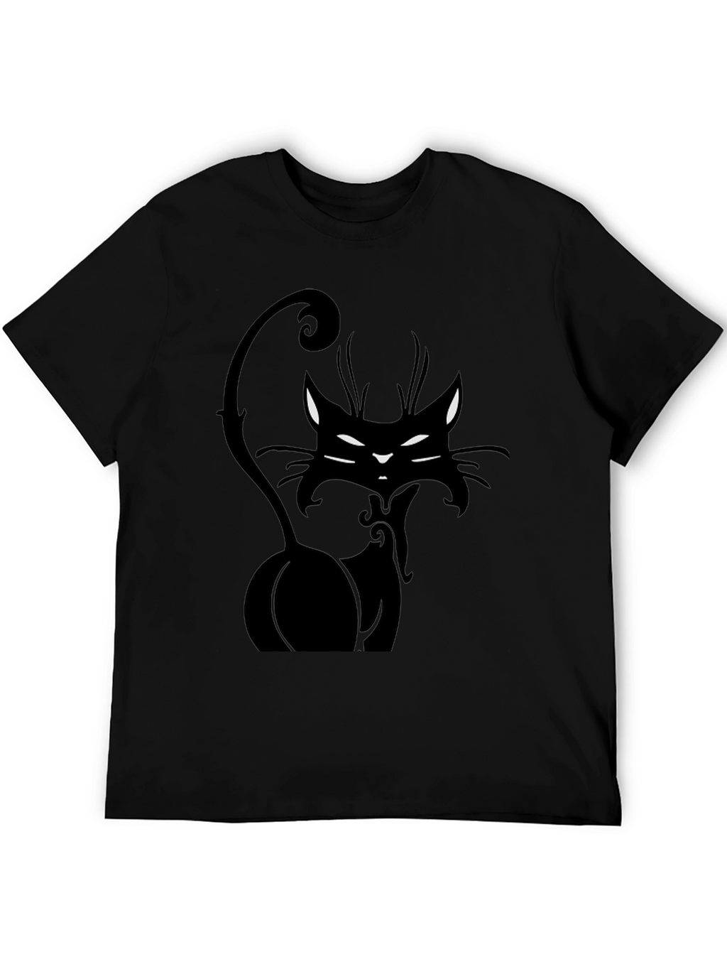 Black Cat Graphic Tee - Stylish Mens T-Shirt