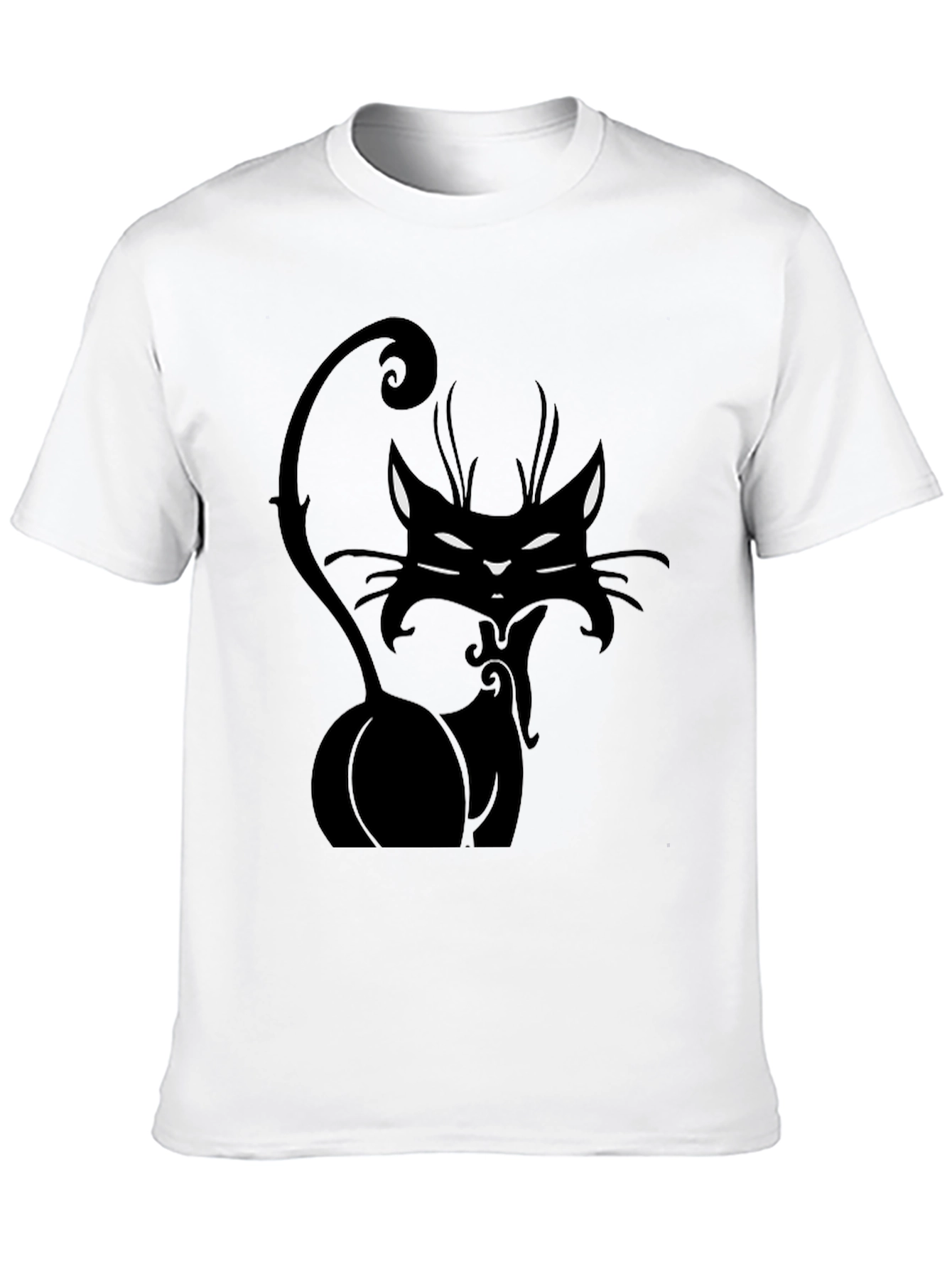 Black Cat Graphic Tee - Stylish Mens T-Shirt