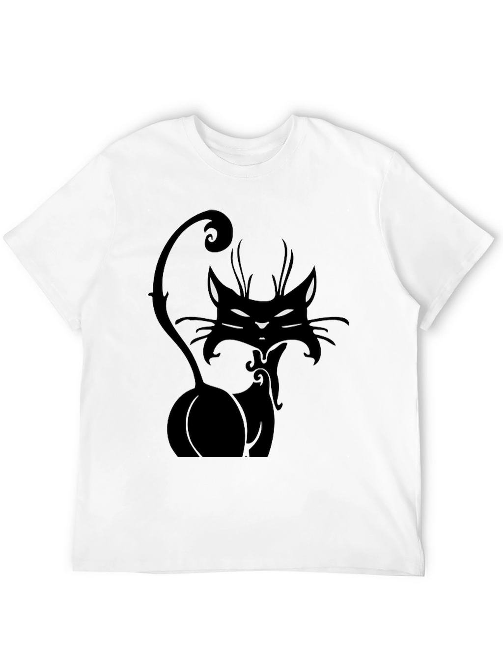 Black Cat Graphic Tee - Stylish Mens T-Shirt