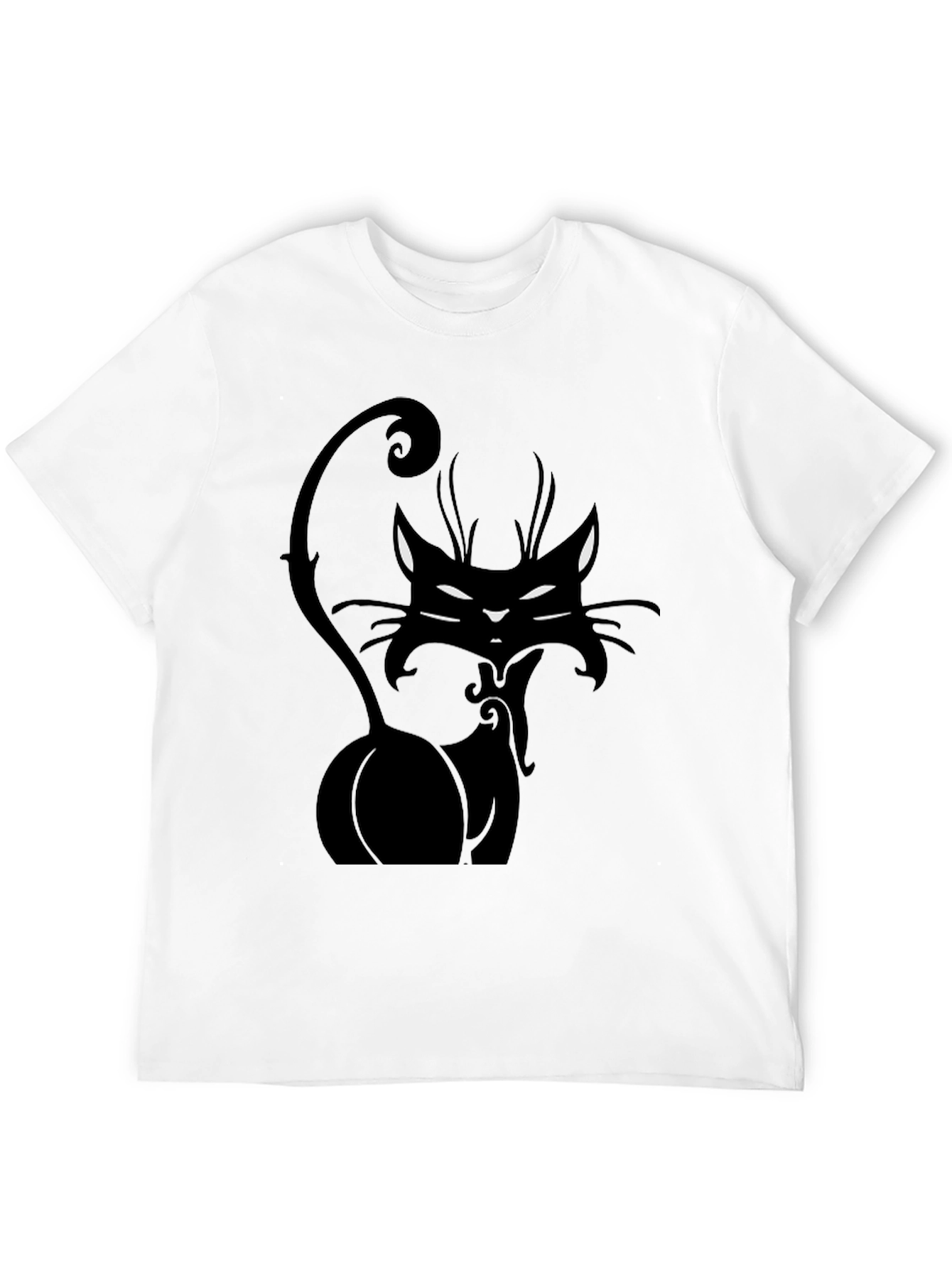 Black Cat Graphic Tee - Stylish Mens T-Shirt