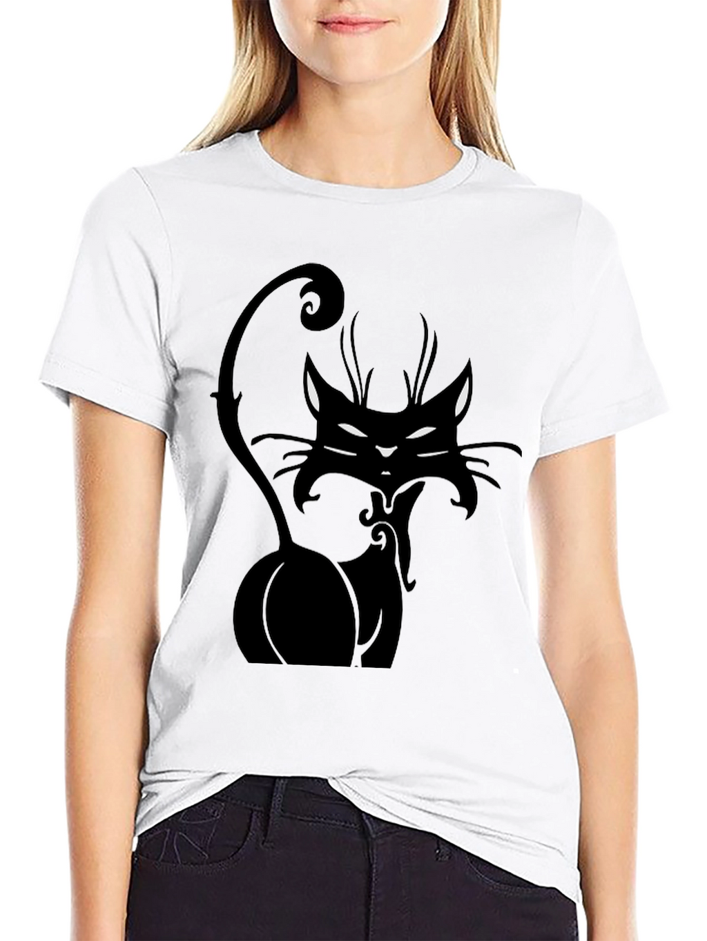 Black Cat Graphic Tee - Stylish Mens T-Shirt
