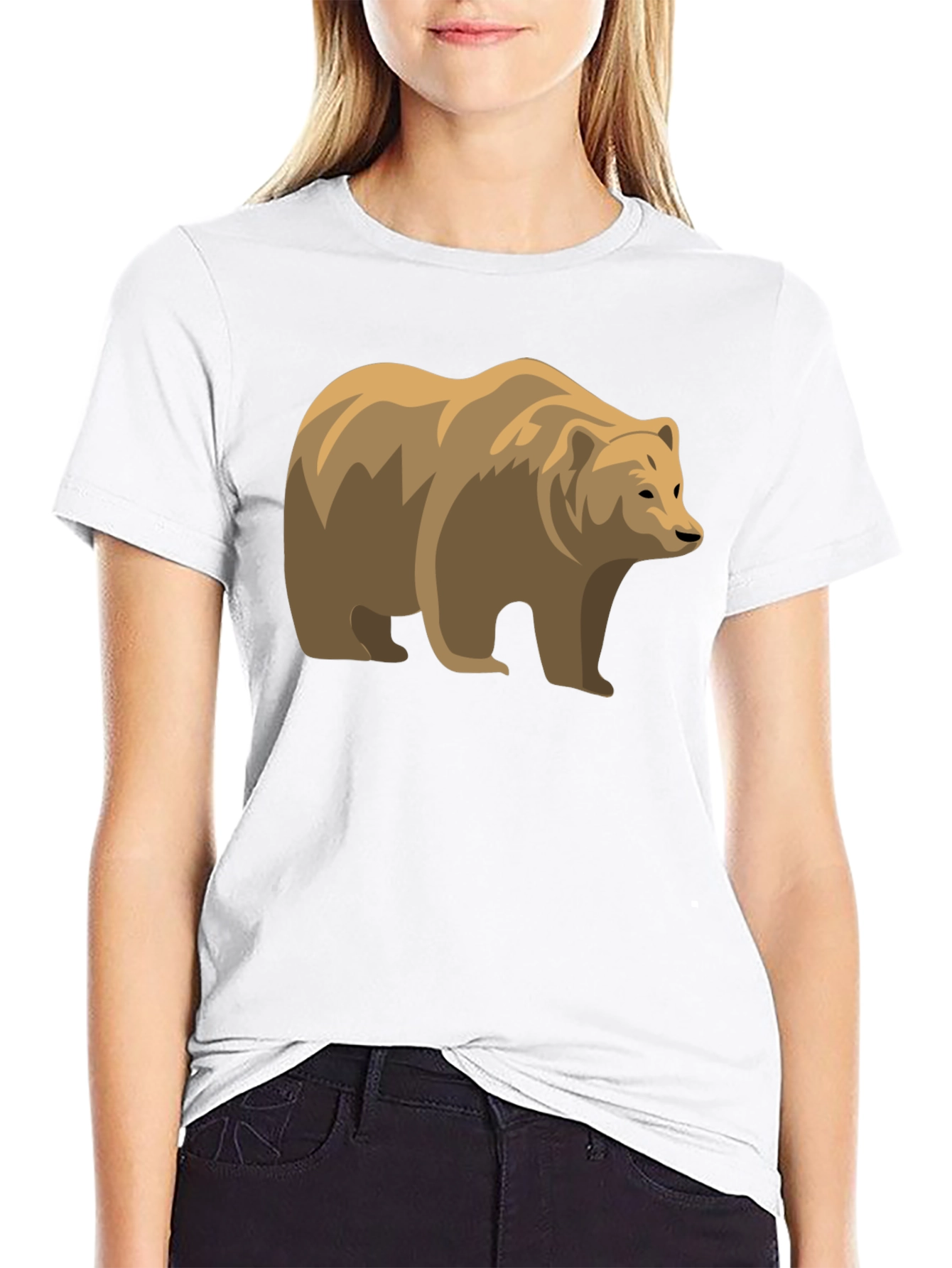 Bear Graphic Black Tee - Stylish Wildlife Shirt