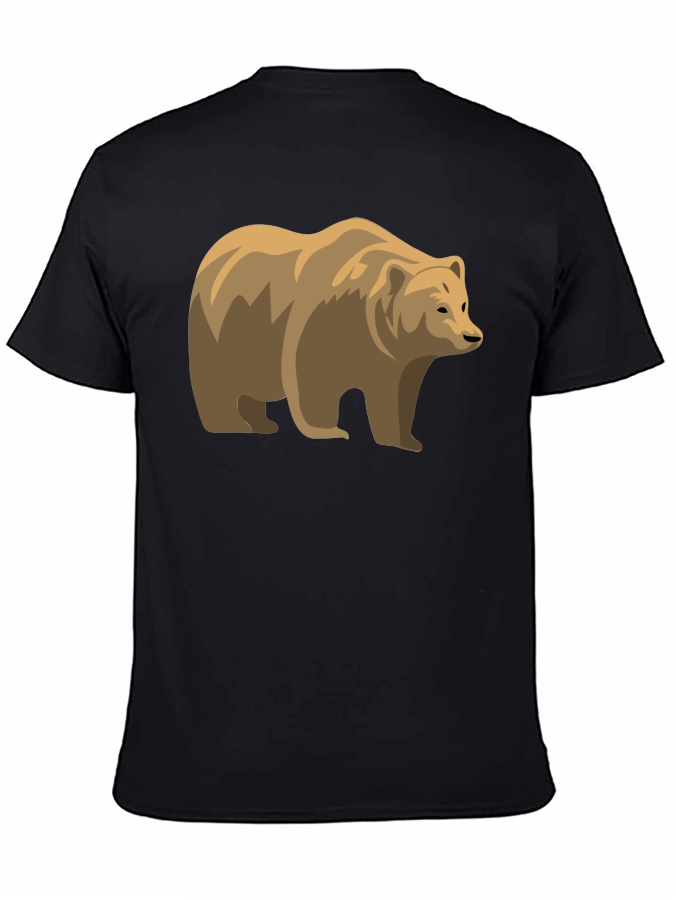 Bear Graphic Black Tee - Stylish Wildlife Shirt
