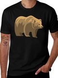 Bear Graphic Black Tee - Stylish Wildlife Shirt