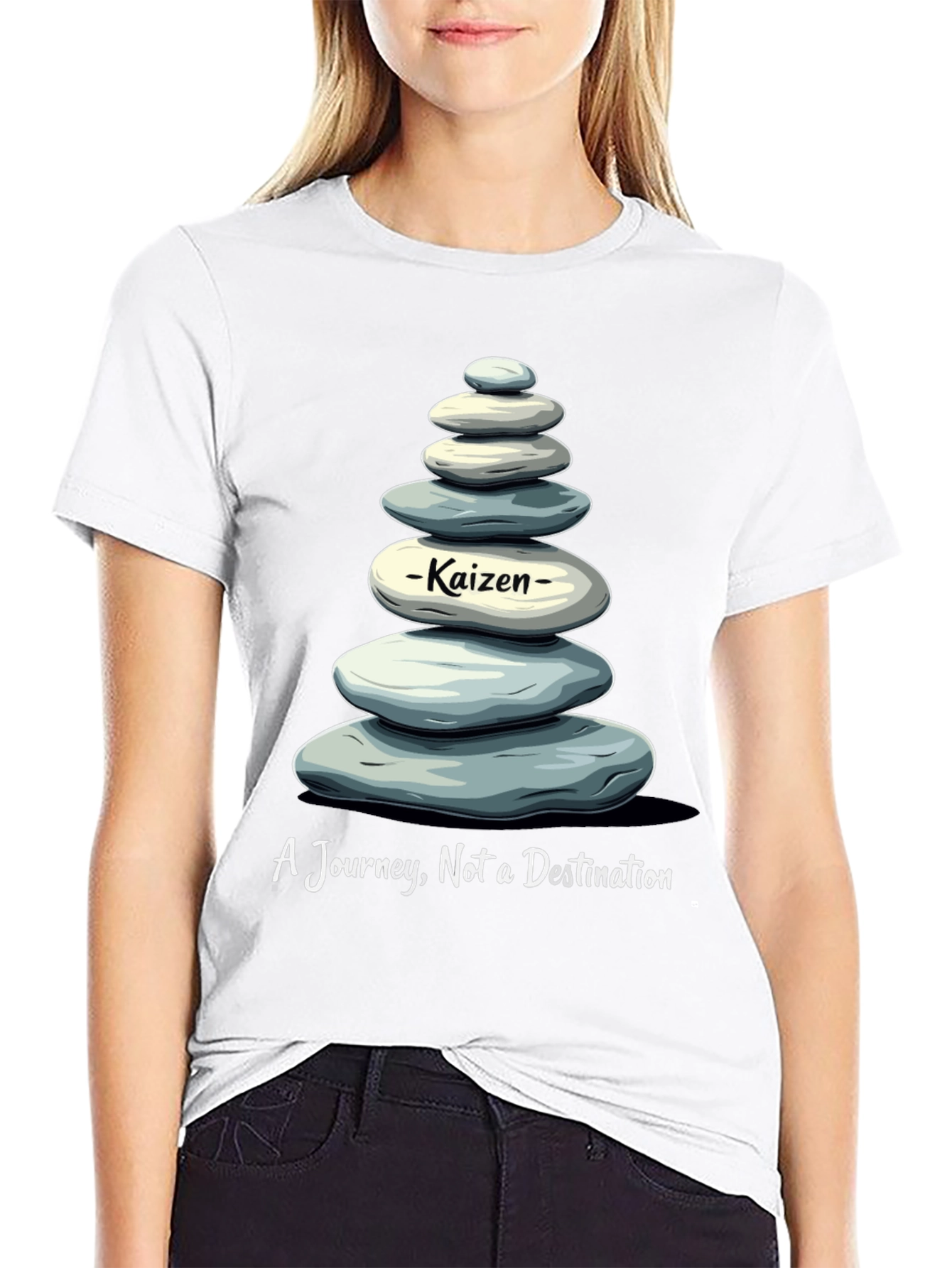 Kaizen Stone Stack T-Shirt - Journey Not Destination