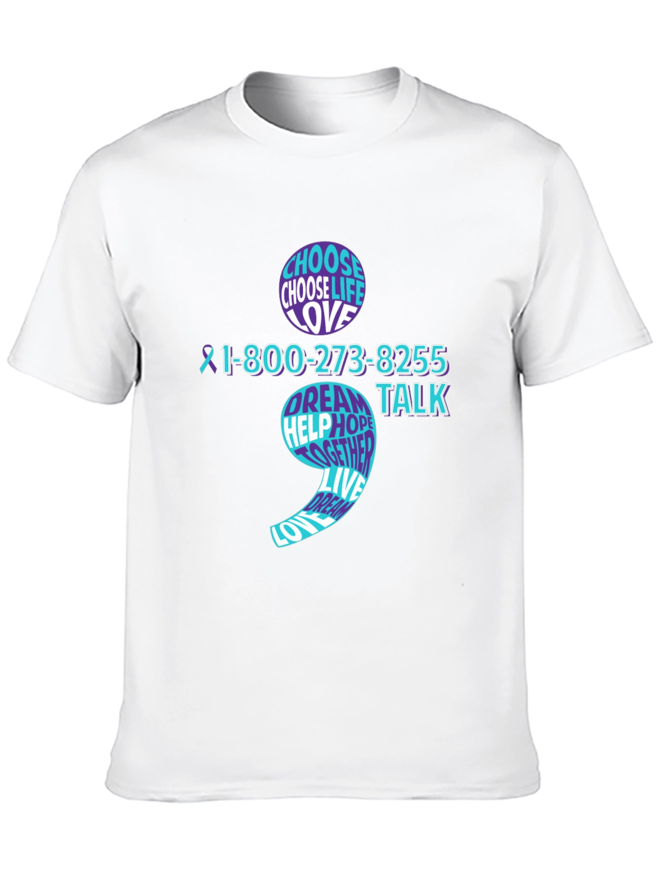 Choose Life Semicolon Mental Health Awareness T-Shirt
