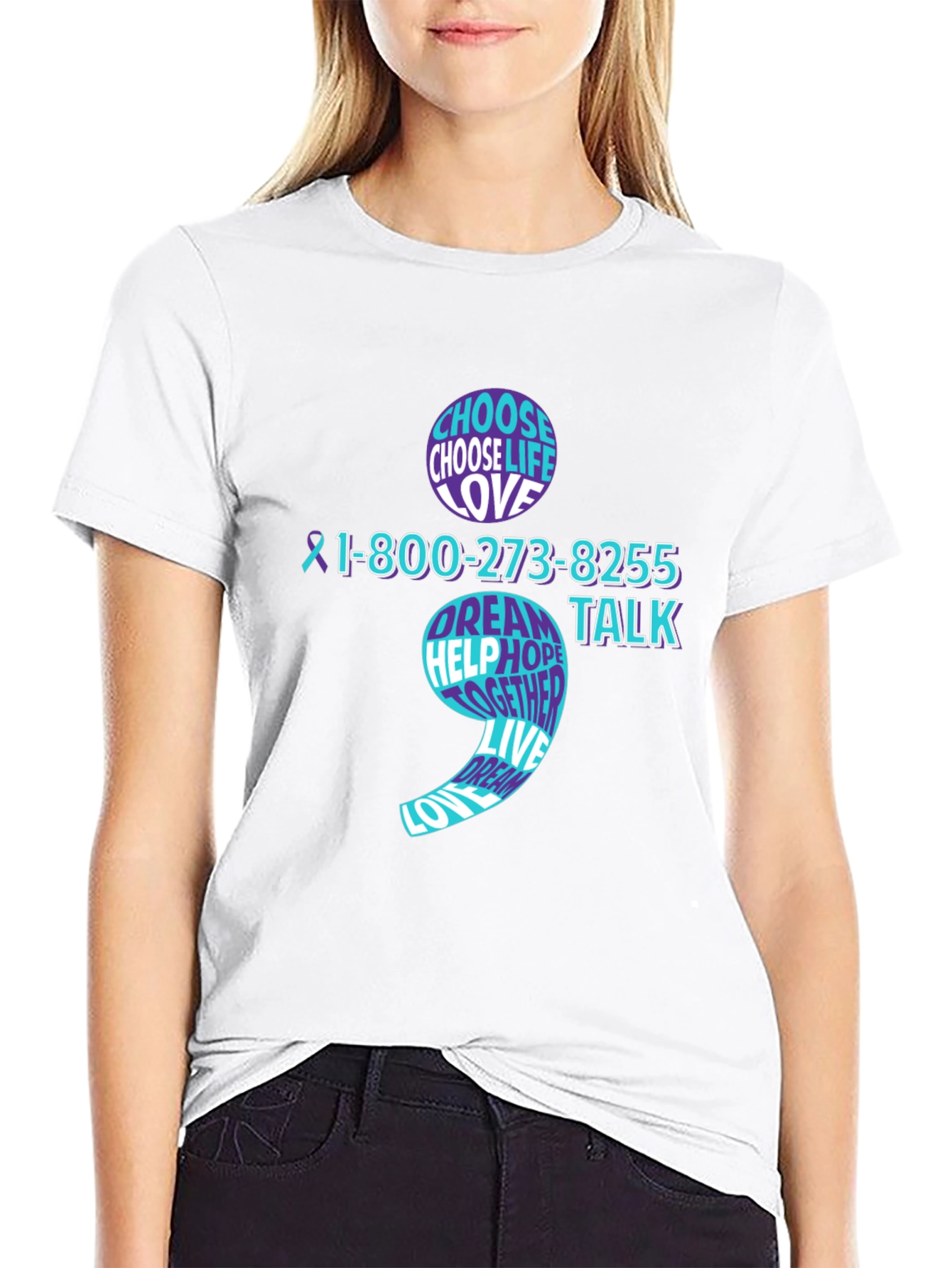 Choose Life Semicolon Mental Health Awareness T-Shirt