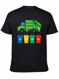 Recycle Truck & Bins Graphic T-Shirt - Eco-Friendly Design