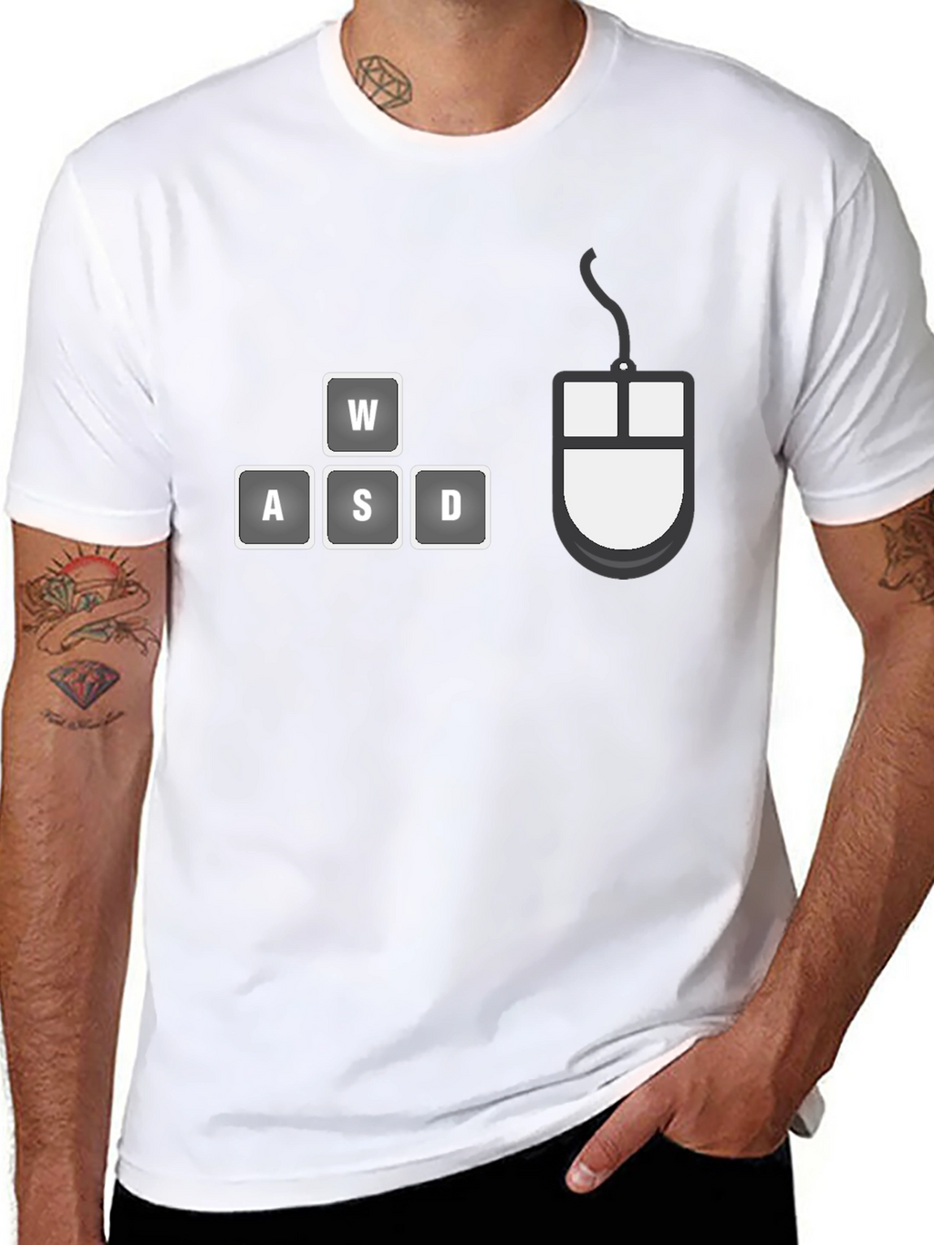 Gamer T-Shirt - WASD Keys & Mouse Design