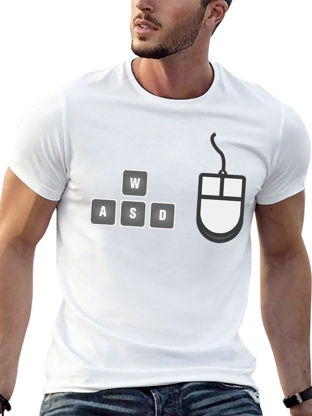 Gamer T-Shirt - WASD Keys & Mouse Design