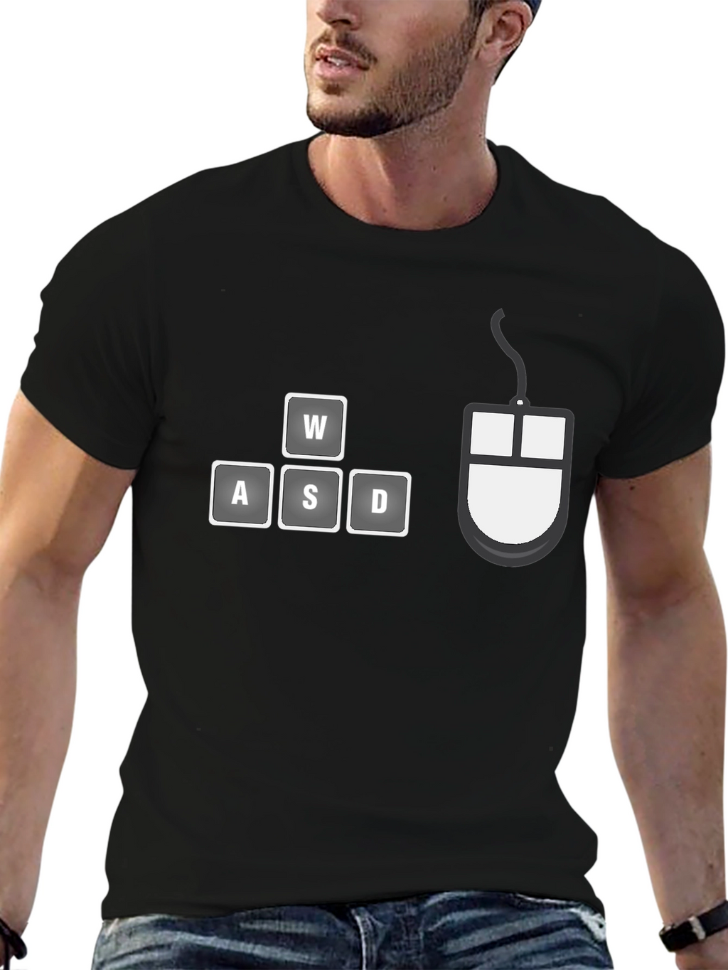 Gamer T-Shirt - WASD Keys & Mouse Design