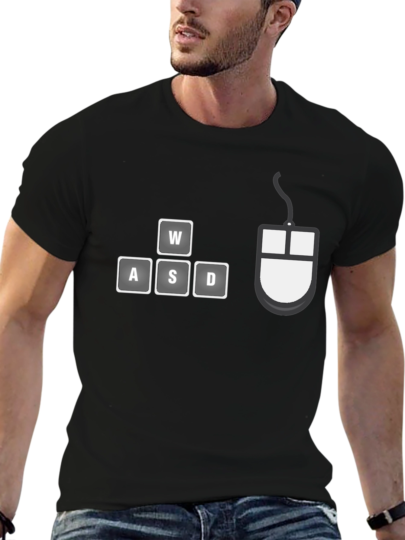 Gamer T-Shirt - WASD Keys & Mouse Design