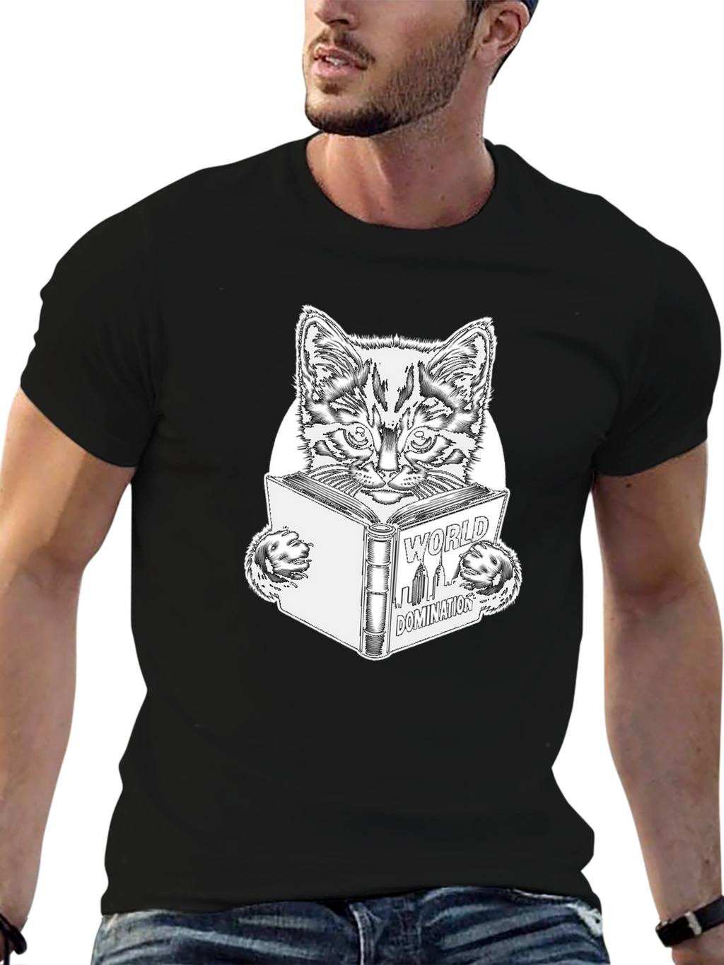 World Domination Cat T-Shirt - Black