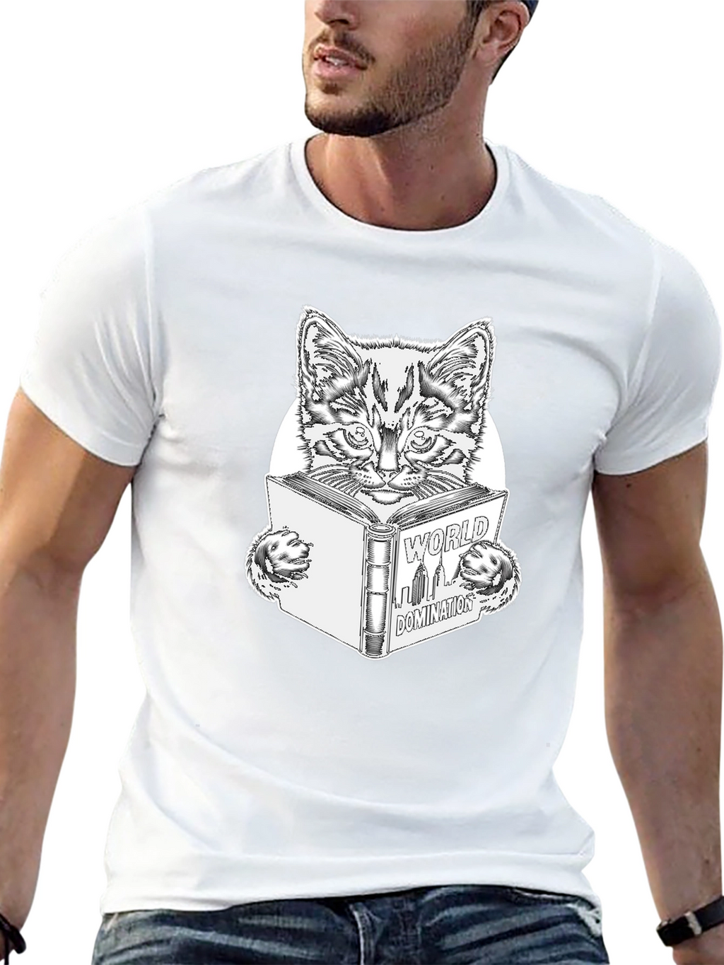 World Domination Cat T-Shirt - Black