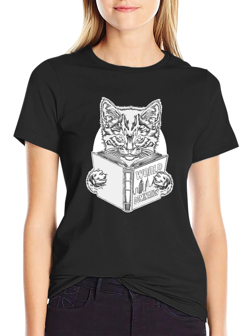 World Domination Cat T-Shirt - Black