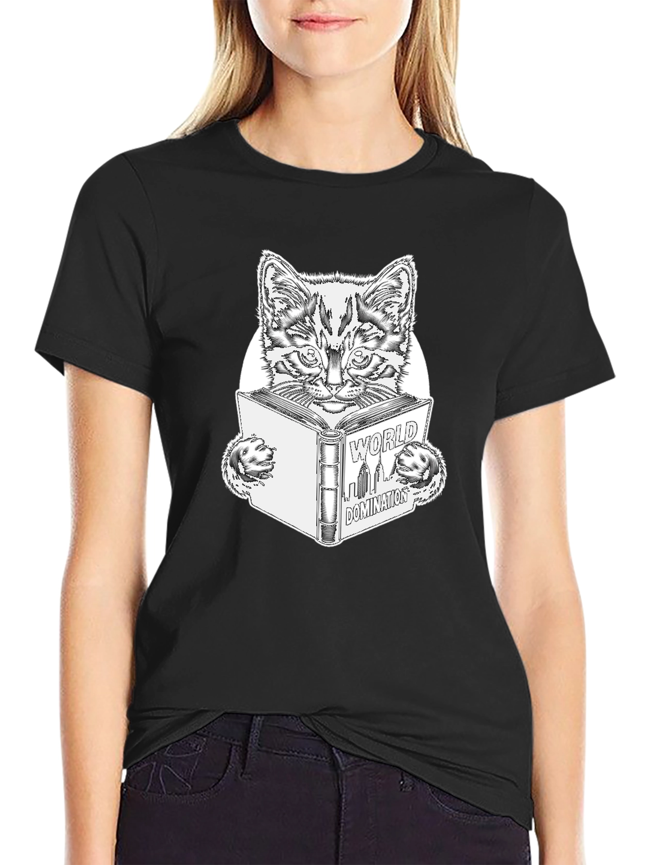 World Domination Cat T-Shirt - Black