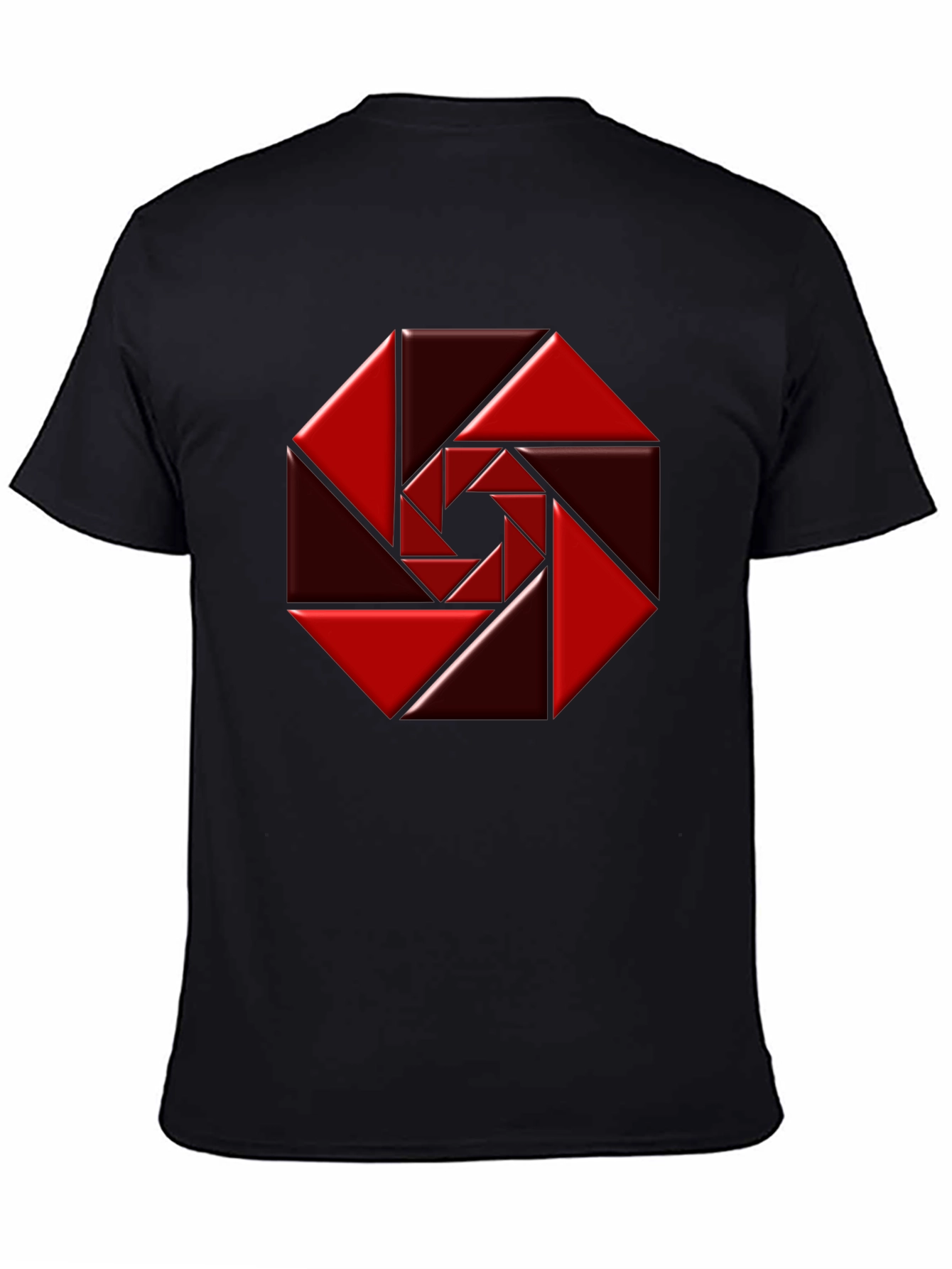 Geometric Red Octagon Graphic Tee - Modern Style