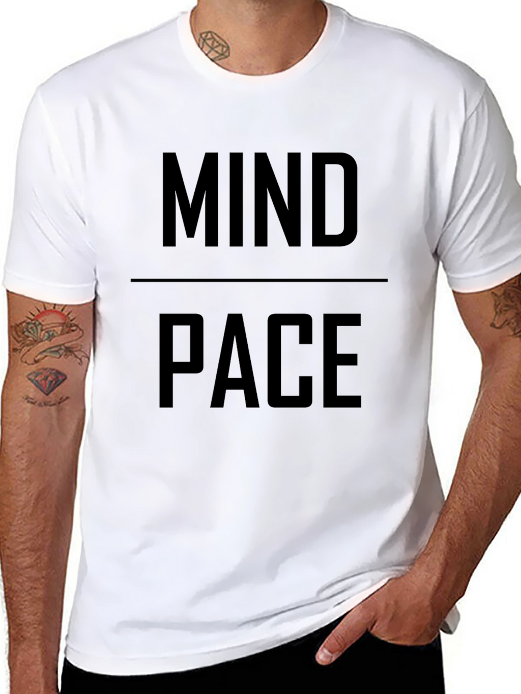 Mind Pace Graphic Print Black T-Shirt