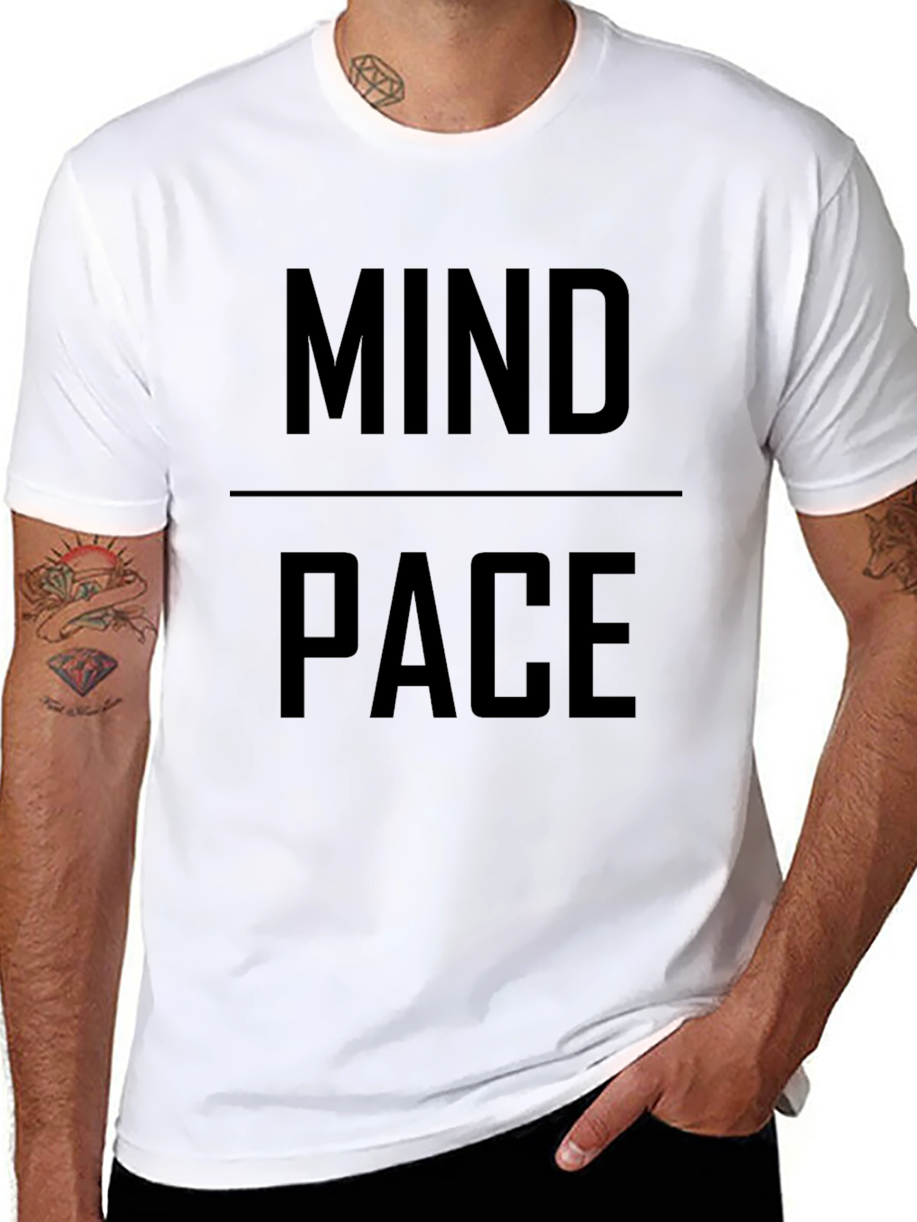 Mind Pace Graphic Print Black T-Shirt