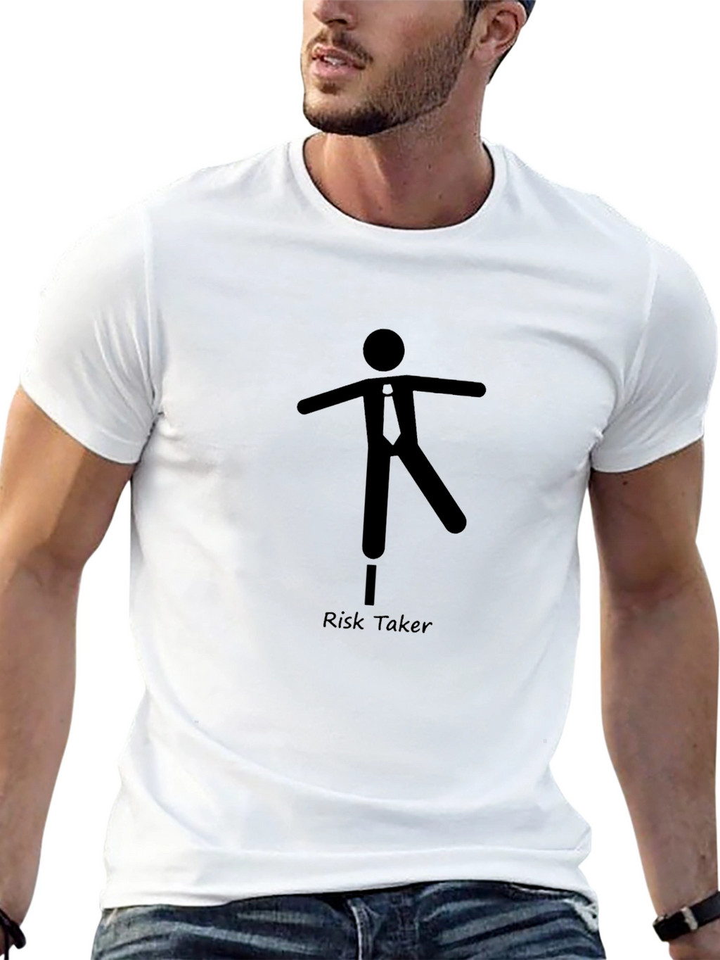 Risk Taker Graphic Tee - Black Casual T-Shirt