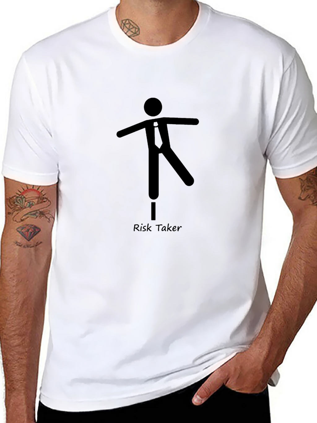 Risk Taker Graphic Tee - Black Casual T-Shirt