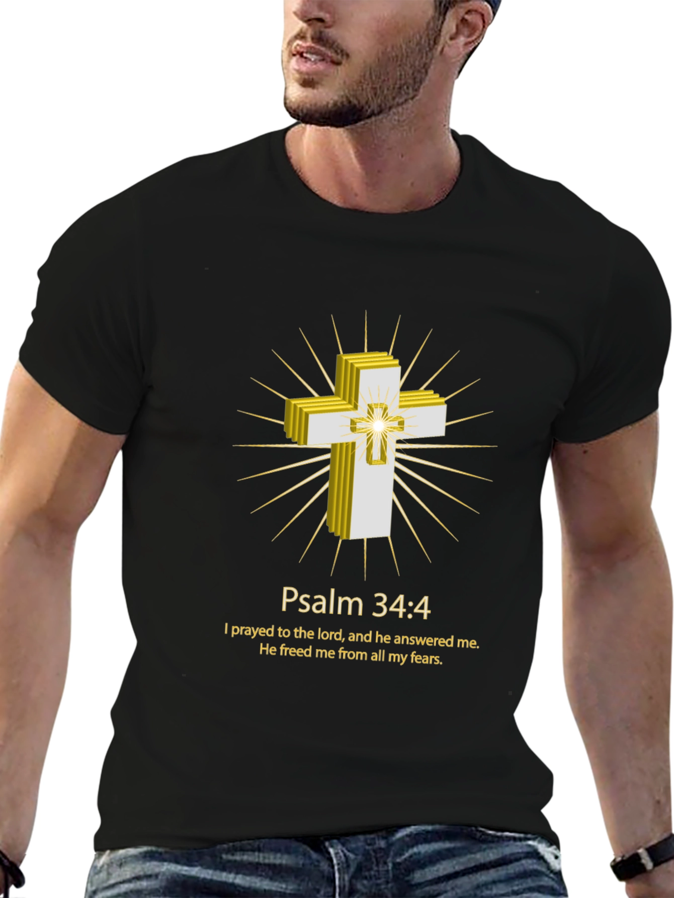 Psalm 34:4 Christian T-Shirt