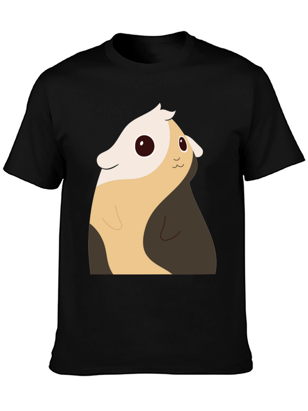 Cute Cartoon Guinea Pig Black T-Shirt