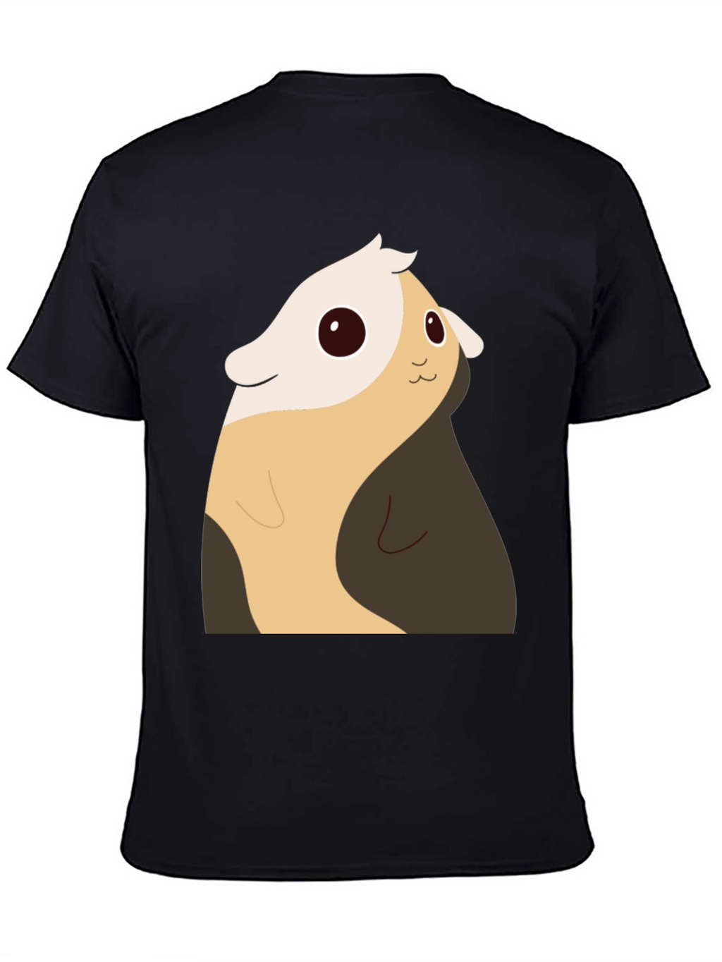Cute Cartoon Guinea Pig Black T-Shirt
