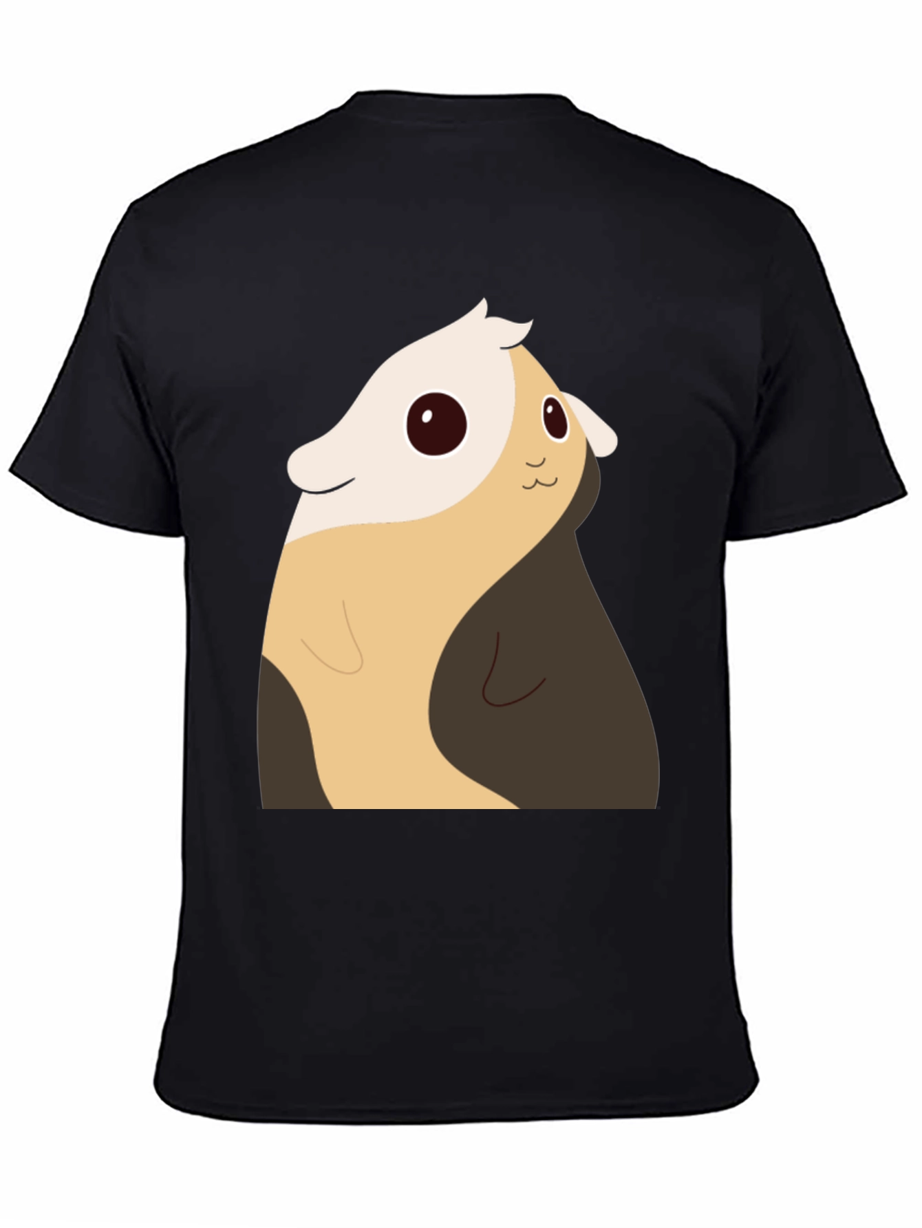Cute Cartoon Guinea Pig Black T-Shirt