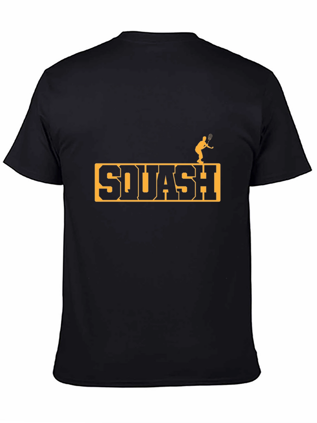 Squash Player Graphic Tee - Black Cotton T-Shirt