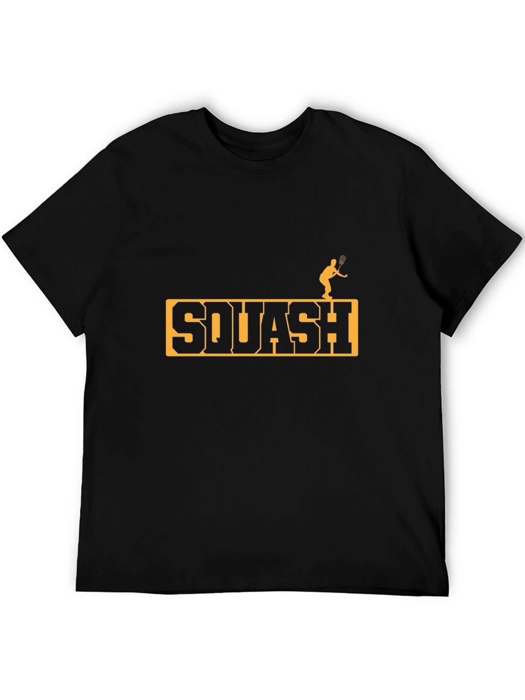 Squash Player Graphic Tee - Black Cotton T-Shirt