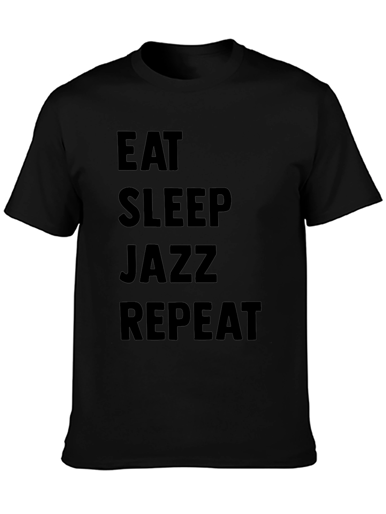 Eat Sleep Jazz Repeat Black Graphic T-Shirt