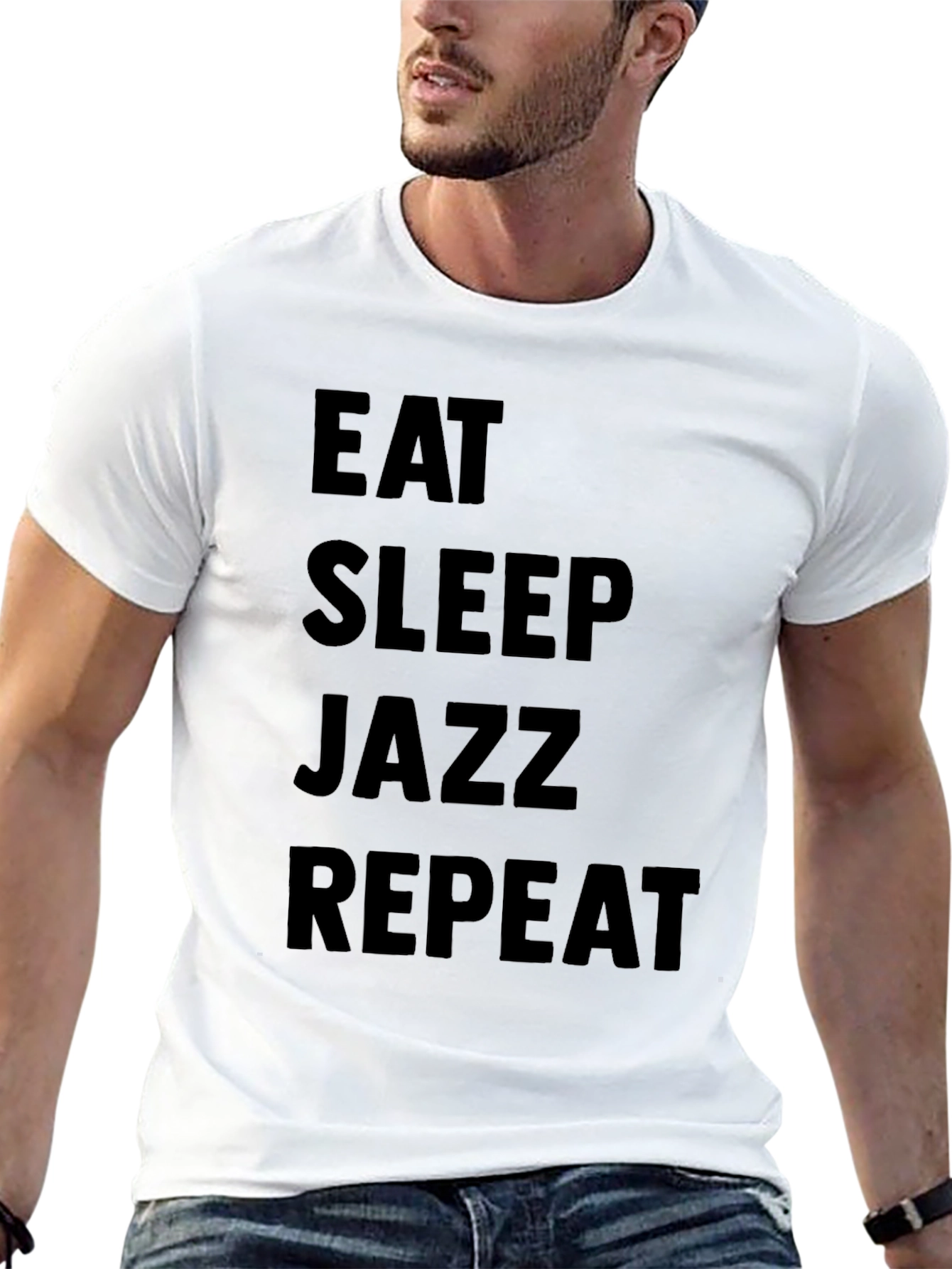 Eat Sleep Jazz Repeat Black Graphic T-Shirt