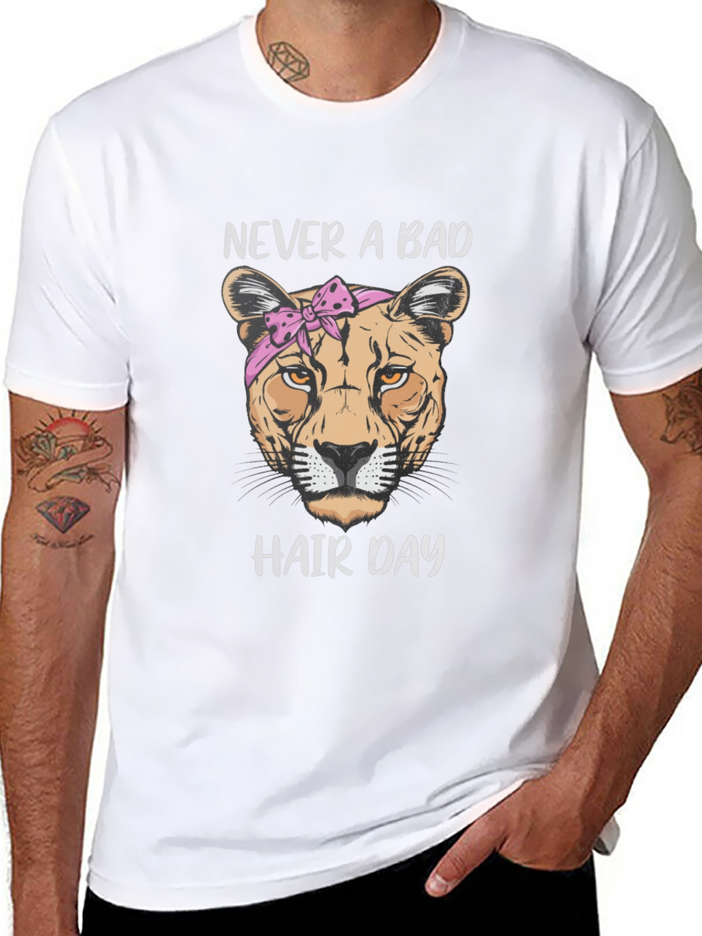Never A Bad Hair Day Lion Graphic Tee