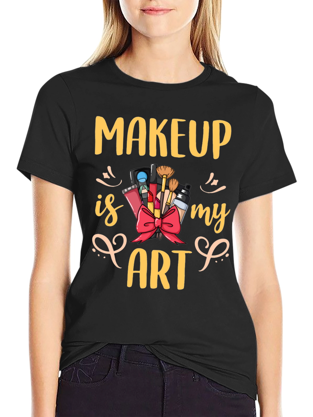 Makeup Is My Art Graphic Tee - Black