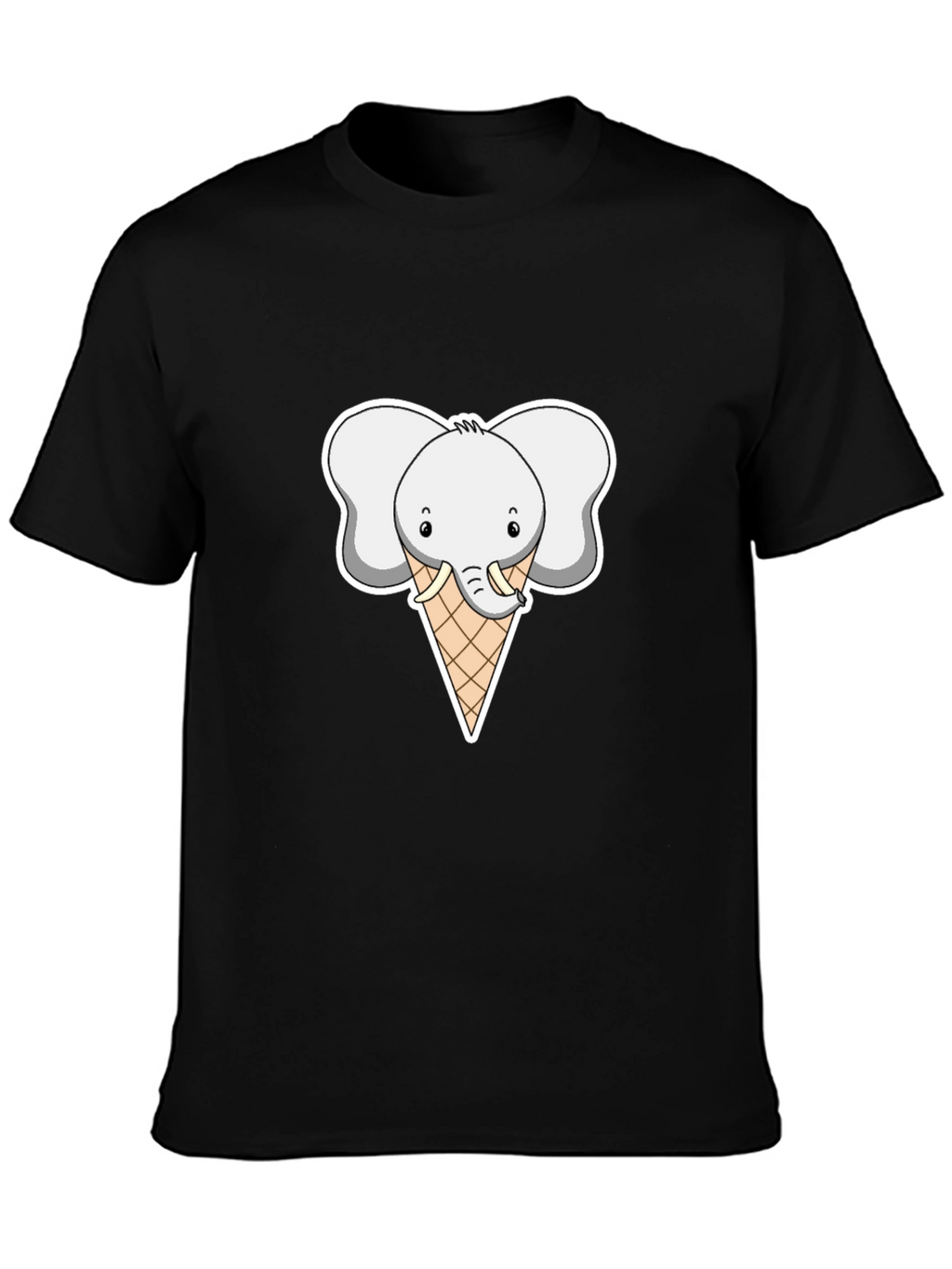 Elephant Ice Cream Cone Graphic T-Shirt