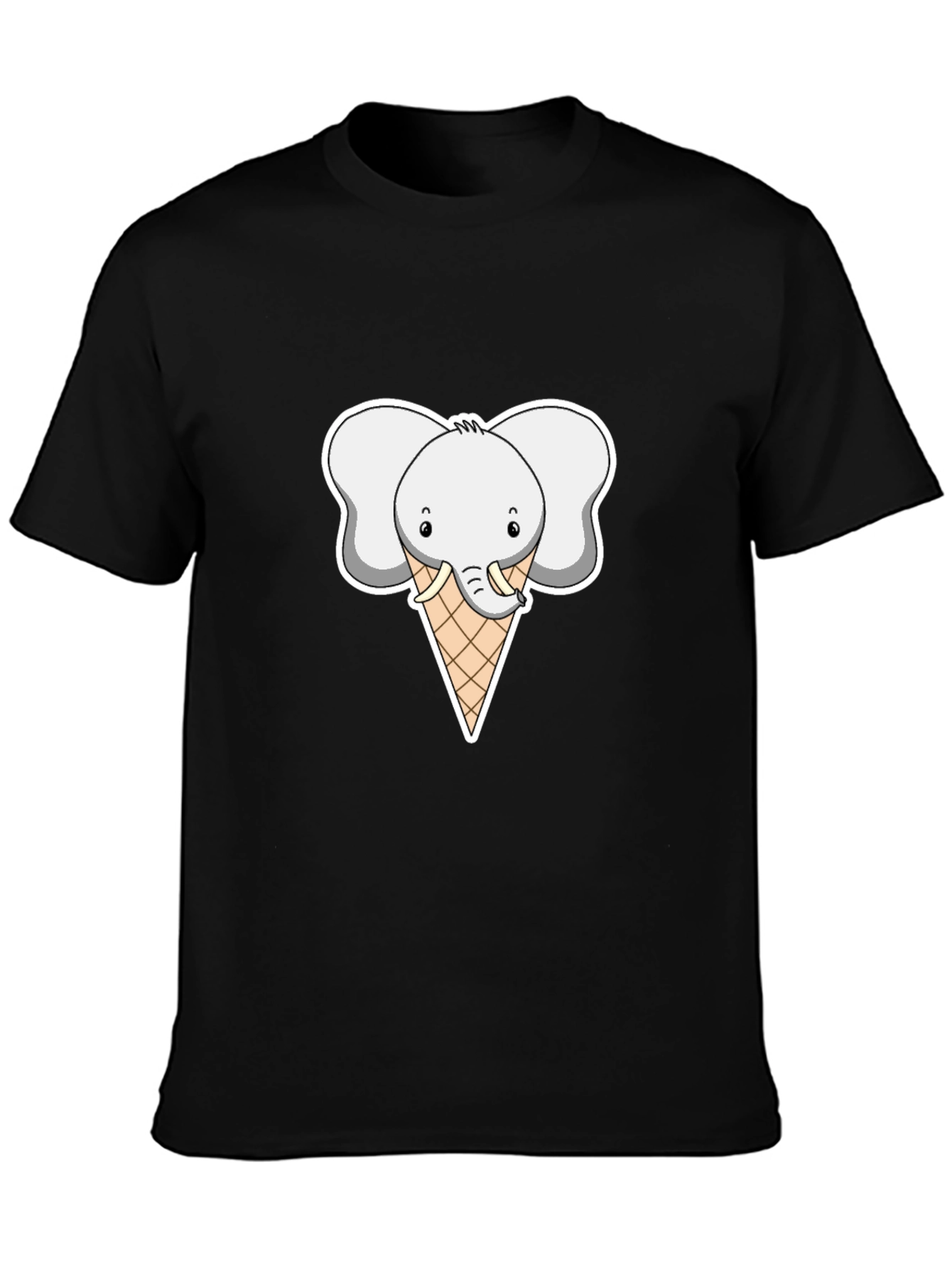 Elephant Ice Cream Cone Graphic T-Shirt