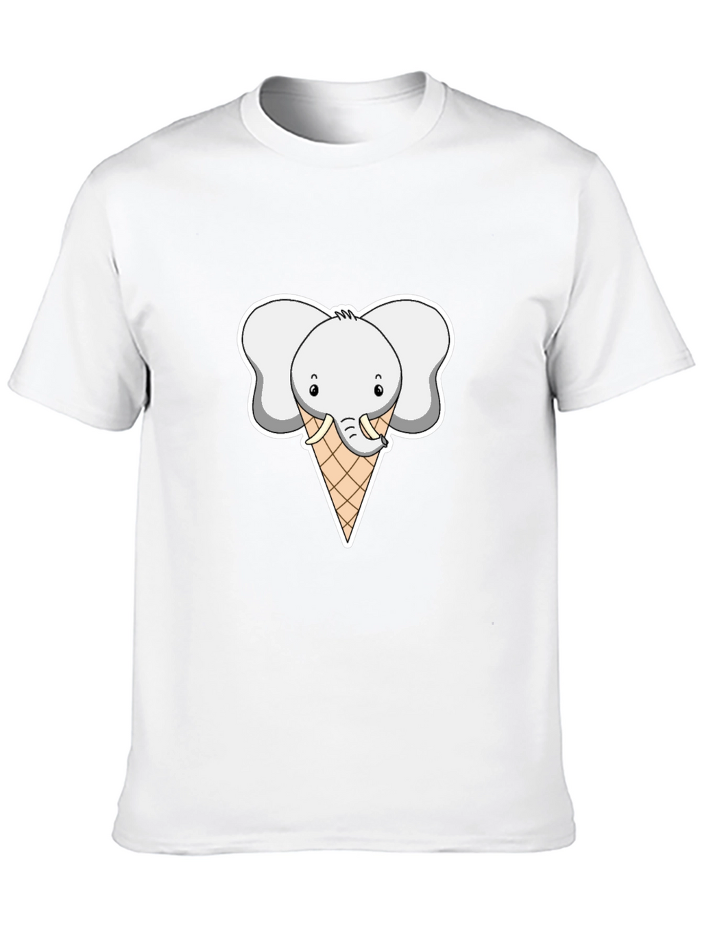 Elephant Ice Cream Cone Graphic T-Shirt