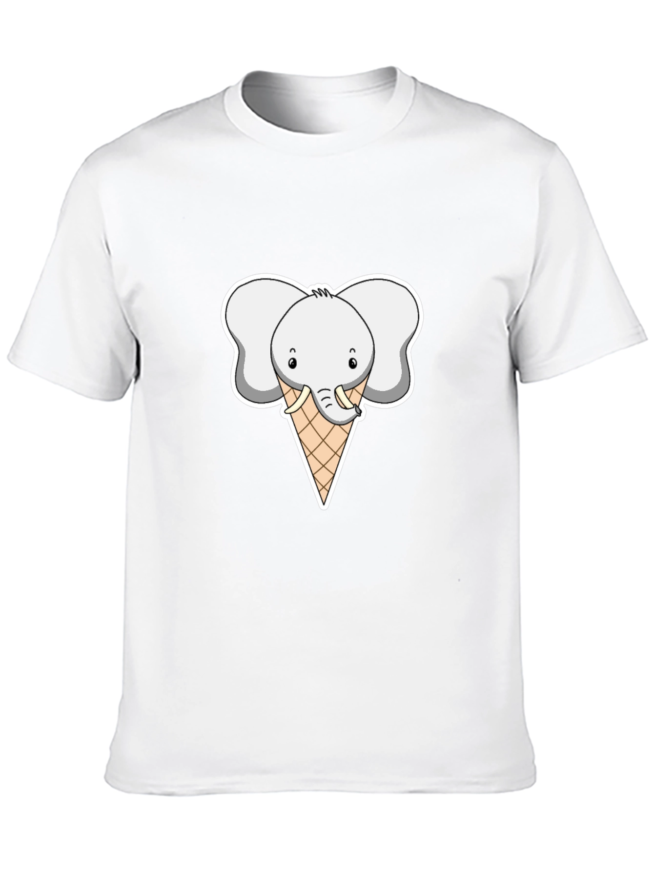 Elephant Ice Cream Cone Graphic T-Shirt
