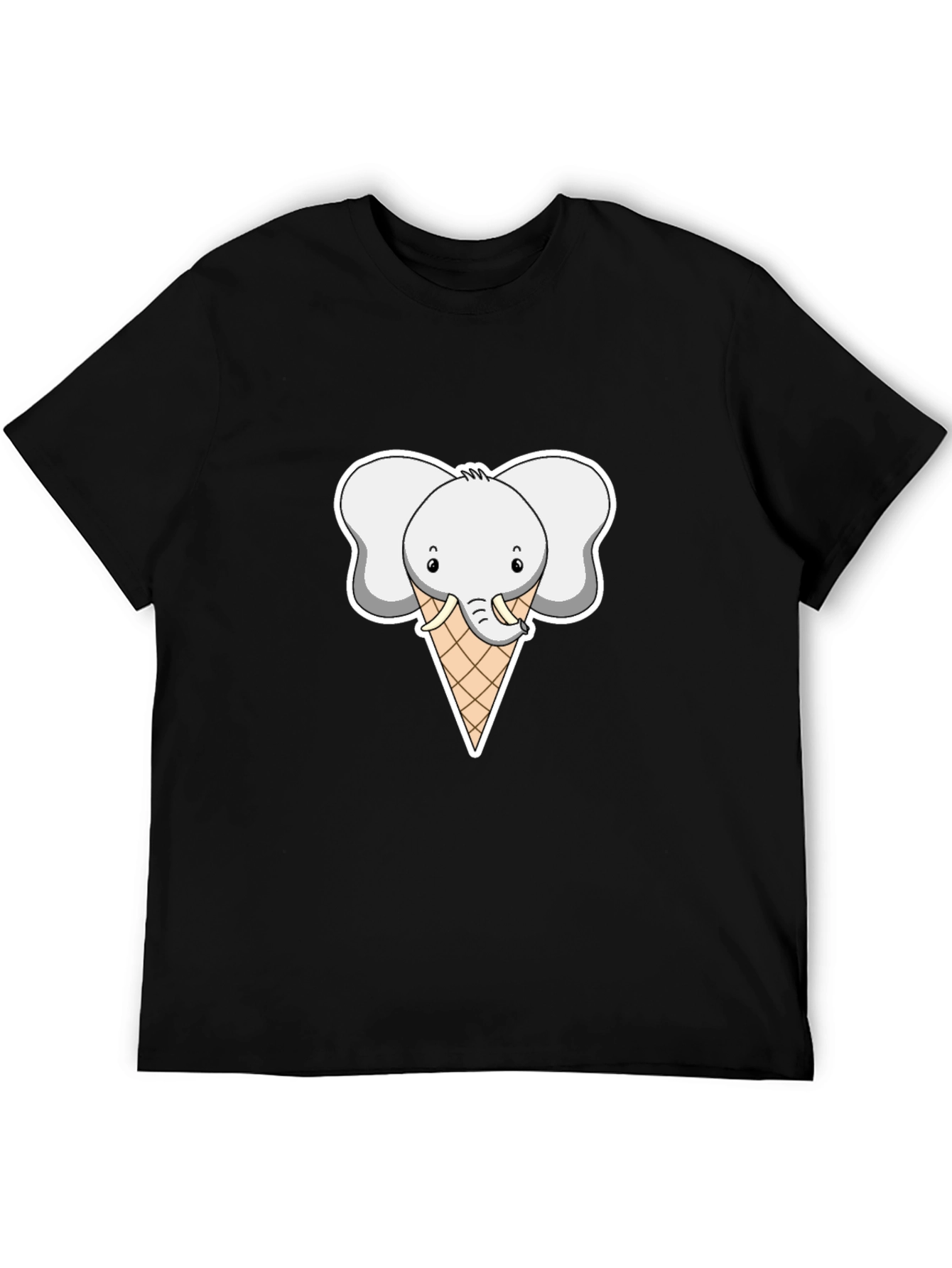 Elephant Ice Cream Cone Graphic T-Shirt