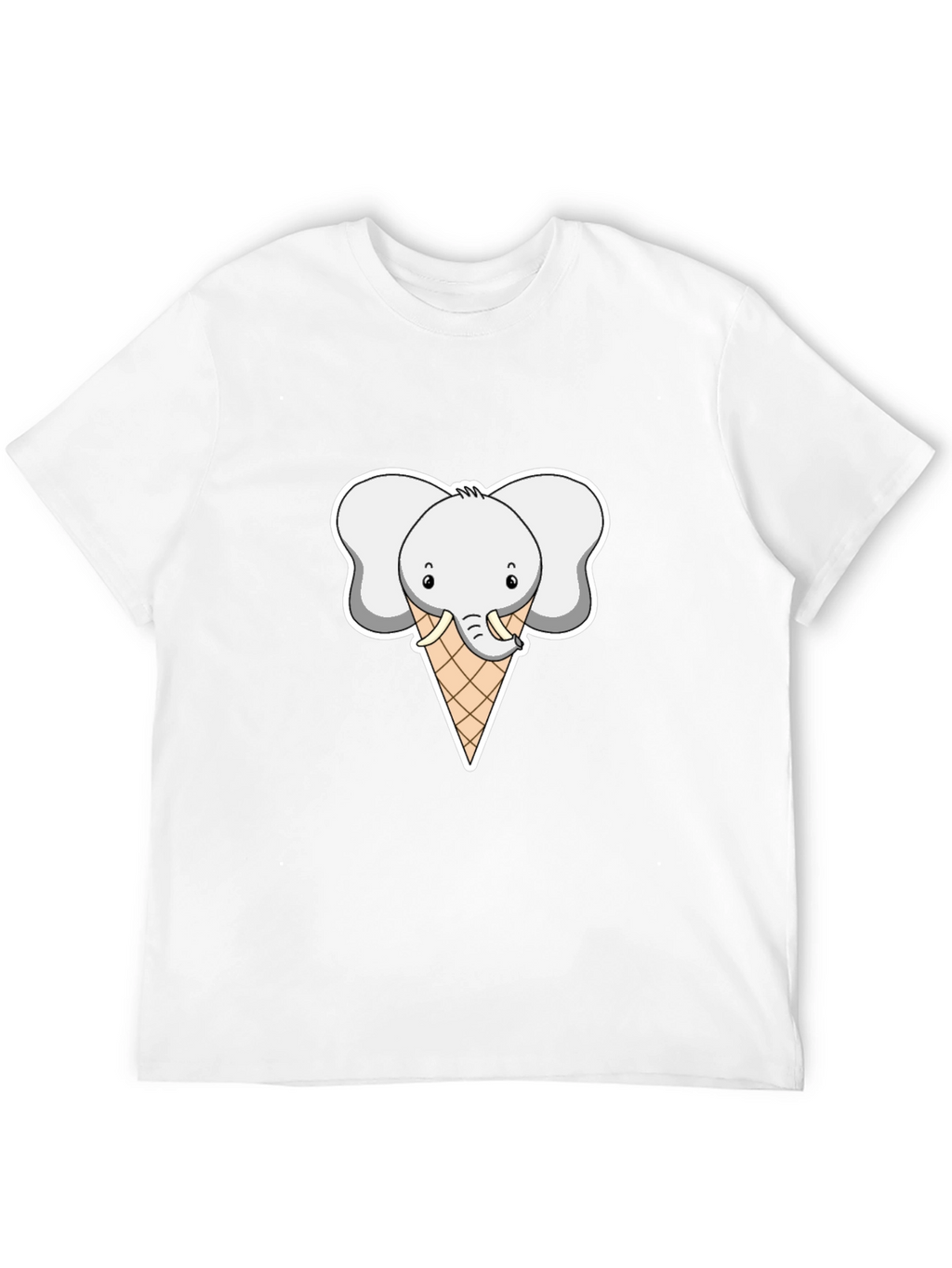 Elephant Ice Cream Cone Graphic T-Shirt